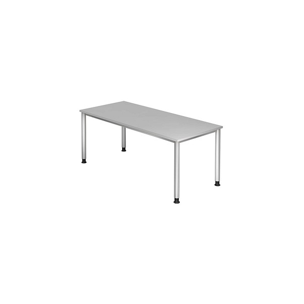 4032062139370 - Schreibtisch VHS19 5 S manuell höhenverstellbar 685 - 81cm (H) 180cmx80cm (BxT) rechteckig lichtgrau   Silber 4032062139370