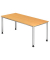 Schreibtisch, manuell höhenverstellbar, 68,5-81cm (H), 180x80cm (BxT), rechteckig, buche / silber