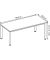 Schreibtisch, manuell höhenverstellbar, 68,5-81cm (H), 180x80cm (BxT), rechteckig, buche / silber