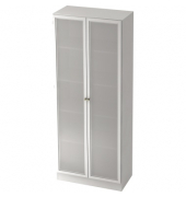 Aktenschrank Savona V6100G/W/S/SG, 5 OH, wei&szlig;/silber/transparent, 80x200,4x42cm (BxHxT)