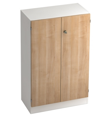 Aktenschrank V6 V6550/W/N/SG, abschlie&szlig;bar, 3 OH, nussbaum/wei&szlig;, 80x127x42cm (BxHxT)