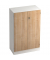 Aktenschrank V6 V6550/W/N/SG, abschlie&szlig;bar, 3 OH, wei&szlig;/nussbaum, 80x127x42cm (BxHxT)