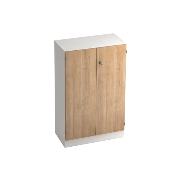 4032062146309 - Flügeltürenschrank V6550 W N SG abschließbar 3 OH nussbaum weiß 80x127x42cm (BxHxT) 4032062146309 Hammerbacher