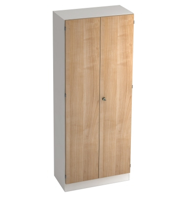 Aktenschrank V6 V6100/W/N/SG, abschlie&szlig;bar, 5 OH, nussbaum/wei&szlig;, 80x200,4x42cm (BxHxT)