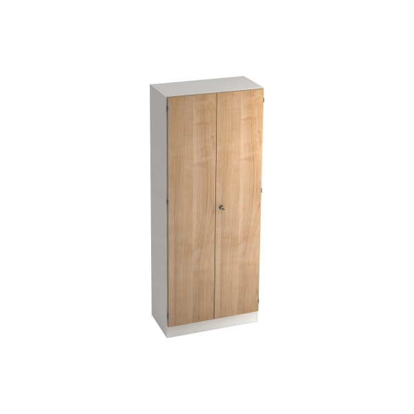4032062146347 - Flügeltürenschrank V6100 W N SG abschließbar 5 OH nussbaum weiß 80x2004x42cm (BxHxT) 4032062146347 Hammerbacher