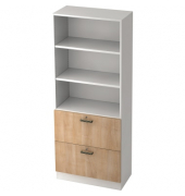 H&auml;ngeregistraturschrank V7300/W/N/SG V7, Nussbaum/wei&szlig;, 2 Schubladen