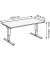 Sitz-Steh-Schreibtisch, elektrisch höhenverstellbar, 63,5-128,5cm (H), 160x80cm (BxT), rechteckig, weiß / silber