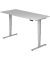 Sitz-Steh-Schreibtisch, elektrisch höhenverstellbar, 63,5-128,5cm (H), 180x80cm (BxT), rechteckig, lichtgrau / silber