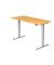 Sitz-Steh-Schreibtisch, elektrisch höhenverstellbar, 63,5-128,5cm (H), 180x80cm (BxT), rechteckig, buche / silber