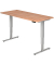 Sitz-Steh-Schreibtisch, elektrisch höhenverstellbar, 63,5-128,5cm (H), 180x80cm (BxT), rechteckig, nussbaum / silber