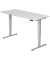 Sitz-Steh-Schreibtisch, elektrisch höhenverstellbar, 63,5-128,5cm (H), 180x80cm (BxT), rechteckig, weiß / silber