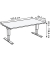 Sitz-Steh-Schreibtisch, elektrisch höhenverstellbar, 63,5-128,5cm (H), 180x80cm (BxT), rechteckig, weiß / silber