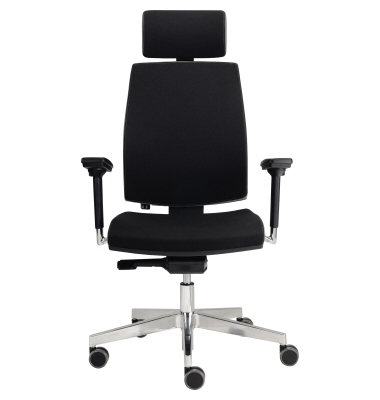 B&uuml;rodrehstuhl Premium, schwarz, mit Armlehnen, bis 130kg, ja