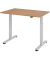 Sitz-Steh-Schreibtisch, elektrisch höhenverstellbar, 71-120cm (H), 120x80cm (BxT), rechteckig, nussbaum / silber