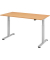 Sitz-Steh-Schreibtisch, elektrisch höhenverstellbar, 71-120cm (H), 160x80cm (BxT), rechteckig, buche / silber