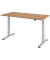 Sitz-Steh-Schreibtisch, elektrisch höhenverstellbar, 71-120cm (H), 160x80cm (BxT), rechteckig, nussbaum / silber