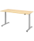 Sitz-Steh-Schreibtisch, elektrisch höhenverstellbar, 71-120cm (H), 180x80cm (BxT), rechteckig, ahorn / silber
