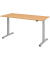 Sitz-Steh-Schreibtisch, elektrisch höhenverstellbar, 71-120cm (H), 180x80cm (BxT), rechteckig, buche / silber