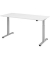 Sitz-Steh-Schreibtisch, elektrisch höhenverstellbar, 71-120cm (H), 180x80cm (BxT), rechteckig, weiß / silber