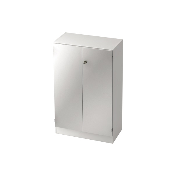 4032062155035 - Flügeltürenschrank V6550 W S SG abschließbar 3 OH weiß silber 80x127x42cm (BxHxT) 4032062155035 Hammerbacher