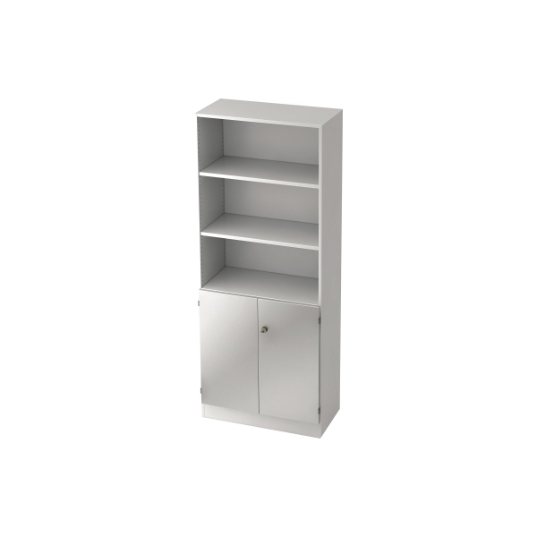 4032062155097 - Regalschrank V6 V6770 W S SG abschließbar 5 OH silber weiß 80x2004x42cm (BxHxT) 4032062155097 Hammerbacher