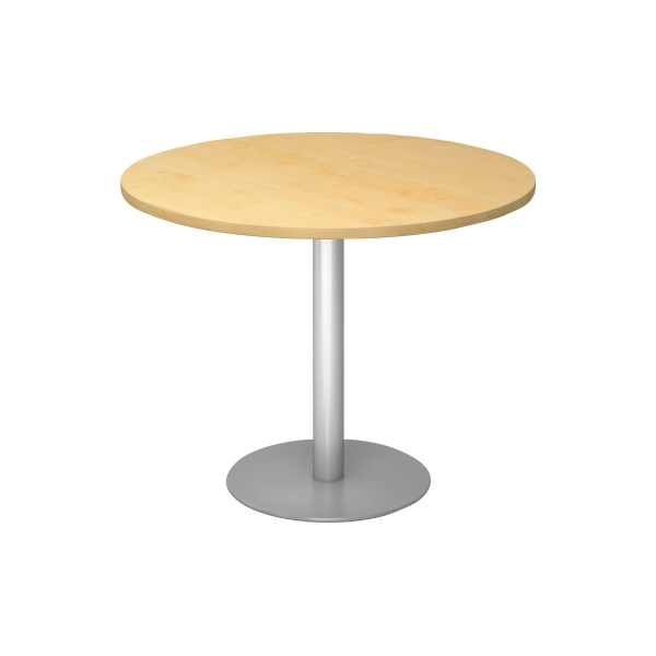 4032062157213 - Konferenztisch VSTF 745cm (H) 100x100cm (BxT) rund ahorn   silber 4032062157213 Hammerbacher