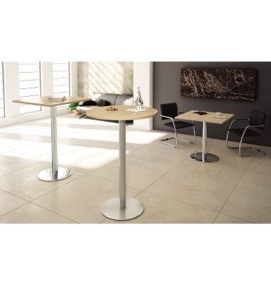 Konferenztisch VSTF10/6/S, 74,5cm (H), 100x100cm (BxT), rund, buche / silber