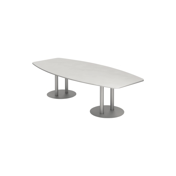 4032062157480 - Konferenztisch VKT28S W S höhenverstellbar 755cm (H) 80x80cm (BxT) Tonnenform weiß   silber 4032062157480 Hammerbacher