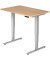 Sitz-Steh-Schreibtisch, elektrisch höhenverstellbar, 63,5-128,5cm (H), 120x80cm (BxT), rechteckig, eiche / silber