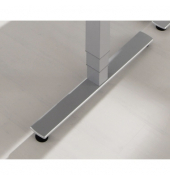 Sitz-Steh-Schreibtisch, elektrisch höhenverstellbar, 63,5-128,5cm (H), 160x80cm (BxT), rechteckig, eiche / silber