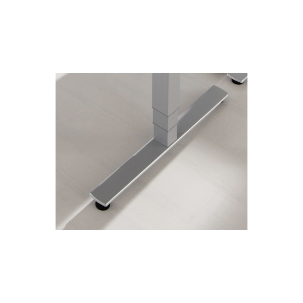 4032062163733 - Schreibtisch ULM elektrisch höhenverstellbar Rechteck T-Fuß B 1600 x T 800 x H 625-1275 mm Eiche weißalu + Memoryschalter