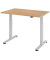 Sitz-Steh-Schreibtisch, elektrisch höhenverstellbar, 71-120cm (H), 120x80cm (BxT), rechteckig, eiche / silber