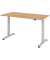 Sitz-Steh-Schreibtisch, elektrisch höhenverstellbar, 71-120cm (H), 160x80cm (BxT), rechteckig, eiche / silber