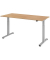 Sitz-Steh-Schreibtisch, elektrisch höhenverstellbar, 71-120cm (H), 180x80cm (BxT), rechteckig, eiche / silber