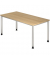 Schreibtisch H-Serie, manuell h&ouml;henverstellbar, 68-81cm (H), 160x80cm (BxT), rechteckig, eiche / silber