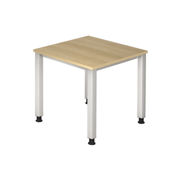 4032062165119 - Schreibtisch Q-Serie VQS08 E manuell höhenverstellbar 685-81cm (H) 80x80cm (BxT) rechteckig eiche   silber 4032062165119 H