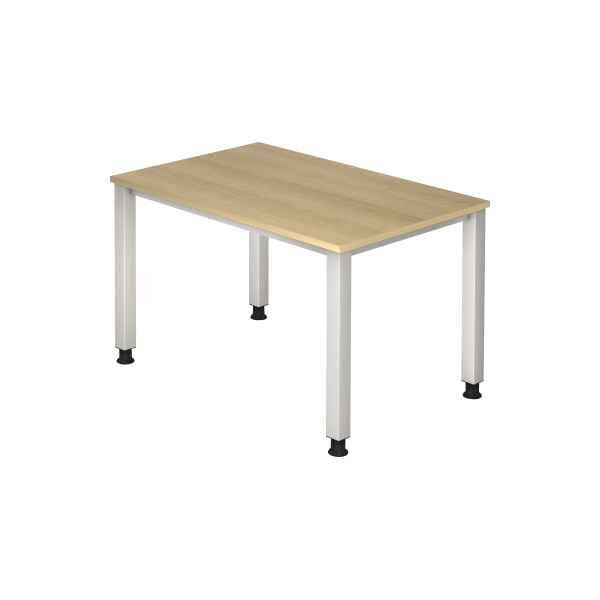 4032062165126 - Schreibtisch Q-Serie VQS12 E manuell höhenverstellbar  120x80cm (BxT) rechteckig eiche   Silber 4032062165126 Hammerbacher