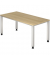 Schreibtisch Q-Serie, manuell höhenverstellbar, 68,5-81cm (H), 160x80cm (BxT), rechteckig, eiche / silber