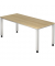 Schreibtisch Q-Serie, manuell h&ouml;henverstellbar, 68-83,5cm (H), 180x80cm (BxT), rechteckig, eiche / silber