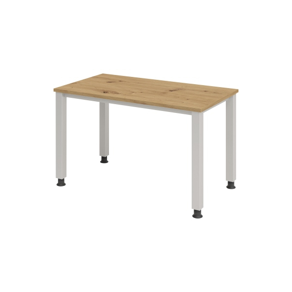 4032062188729 - Schreibtisch Q-Serie mini VQS612 R manuell höhenverstellbar 685-81cm (H) 120x672cm (BxT) rechteckig eiche   Silber 4032062