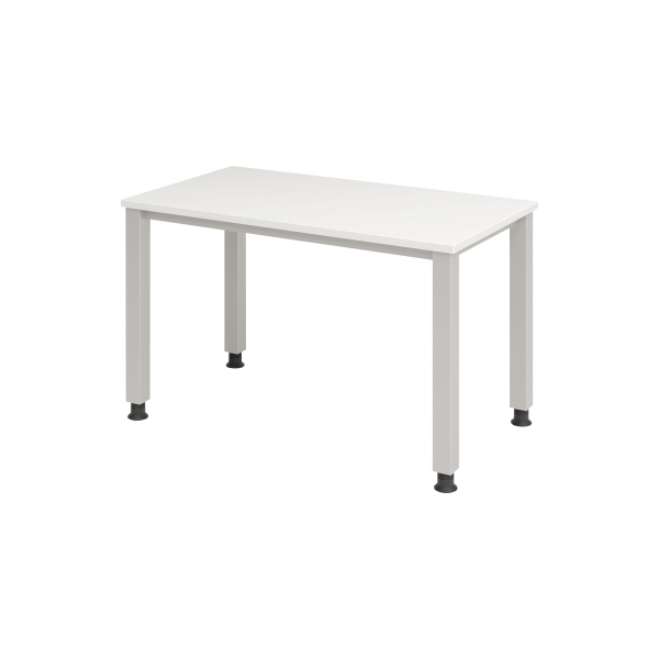 4032062188736 - Schreibtisch Q-Serie mini VQS612 W manuell höhenverstellbar 685-81cm (H) 120x672cm (BxT) rechteckig weiß   Silber 40320621