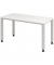 Schreibtisch Q-Serie mini, manuell höhenverstellbar, 68,5-81cm (H), 140x67,2cm (BxT), rechteckig, weiß / silber