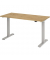 Schreibtisch Mini, elektrisch höhenverstellbar, 71-120cm (H), 140x67,2cm (BxT), rechteckig, asteiche / silber