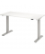 Schreibtisch Mini, elektrisch höhenverstellbar, 71-120cm (H), 140x67,2cm (BxT), rechteckig, weiß / silber