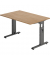 Schreibtisch O-Serie, manuell h&ouml;henverstellbar, 65-85cm (H), 120x80cm (BxT), rechteckig, nussbaum / graphit