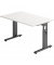 Schreibtisch O-Serie, manuell h&ouml;henverstellbar, 65-85cm (H), 120x80cm (BxT), rechteckig, wei&szlig; / graphit