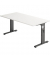 Schreibtisch O-Serie, manuell h&ouml;henverstellbar, 65-85cm (H), 160x80cm (BxT), rechteckig, wei&szlig; / graphit