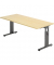 Schreibtisch O-Serie, manuell h&ouml;henverstellbar, 65-85cm (H), 180x80cm (BxT), rechteckig, ahorn / graphit