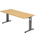 Schreibtisch O-Serie, manuell höhenverstellbar, 65-85cm (H), 180x80cm (BxT), rechteckig, buche / graphit
