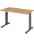 Schreibtisch O-Serie mini, manuell höhenverstellbar, 65-85cm (H), 120x67,2cm (BxT), rechteckig, eiche / graphit